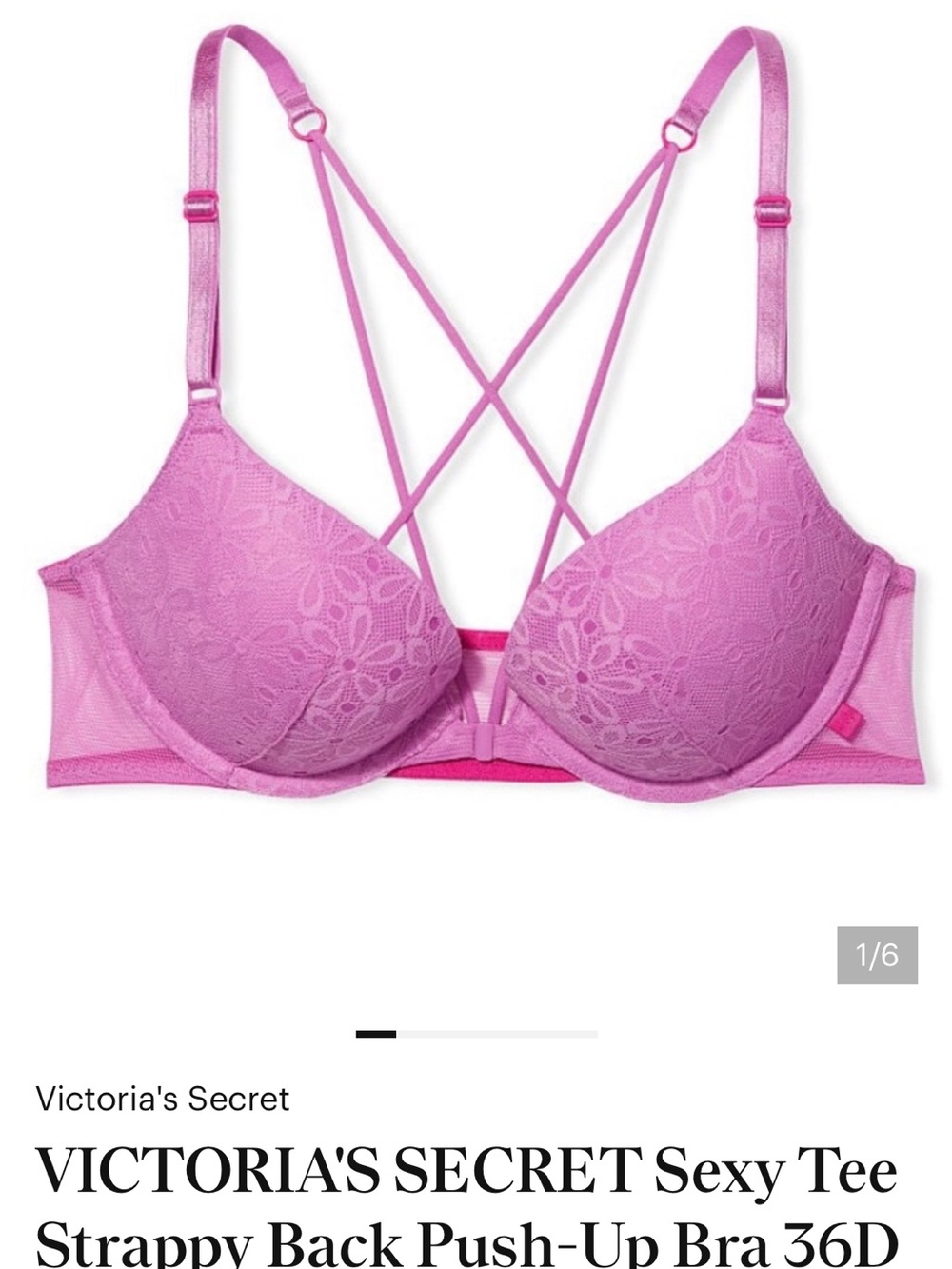 Victoria's Secret Pink Lace Push-Up Bra